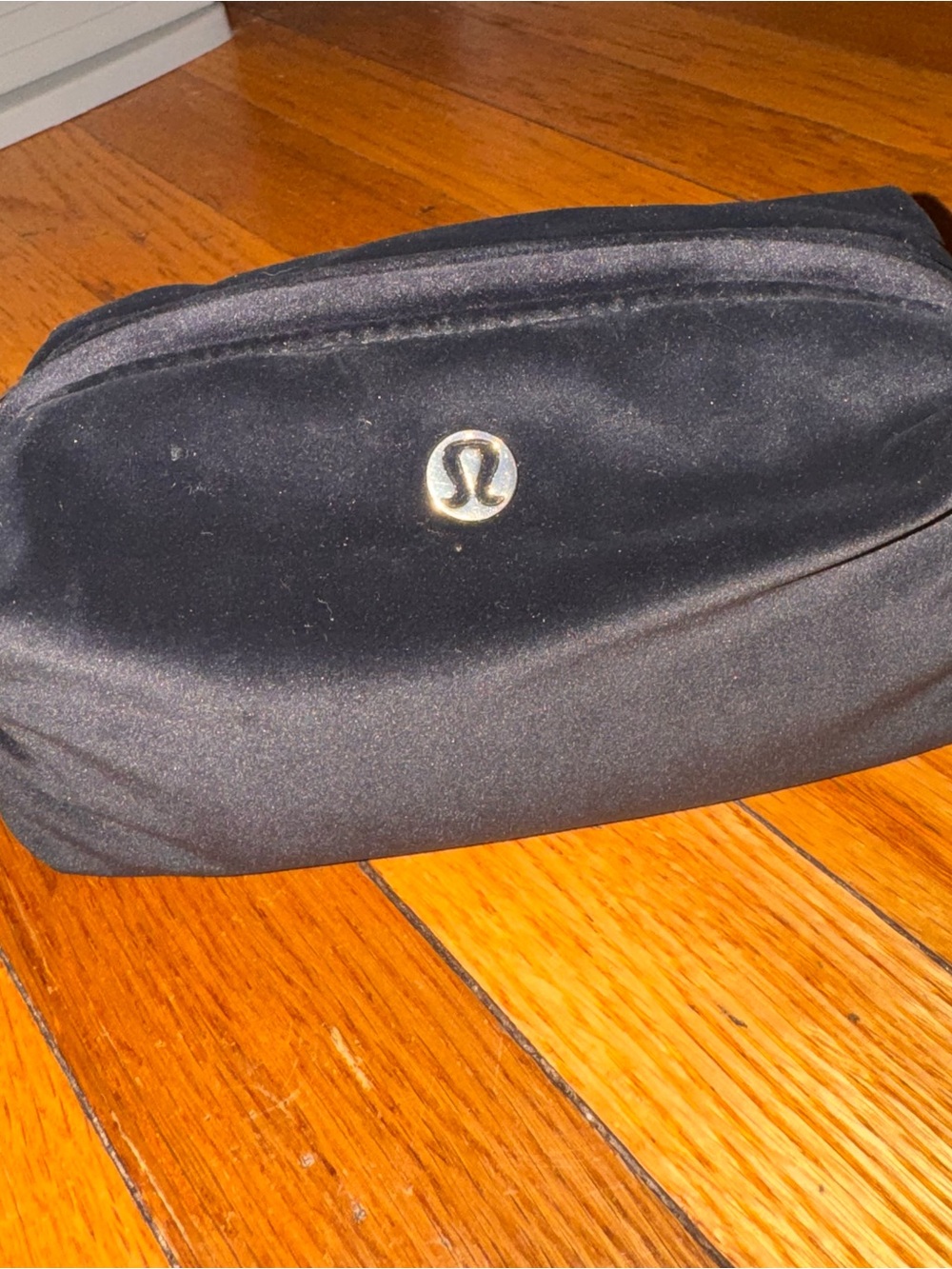 lululemon athletica Black Toiletry Pouch with Silver Logo